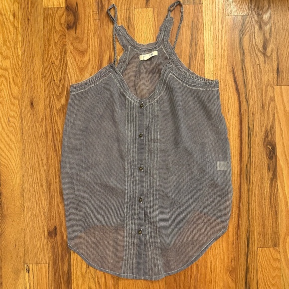 Y2K Aerie Striped Sheer Tank | Button Front | XS - Picture 1 of 5